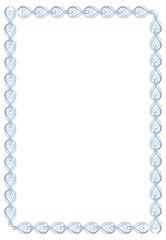 Decorative vector frame with empty space for text or photo. Blue vertical frame suitable for different greeting cards, invitations, backgrounds, prints, winter decorations. 