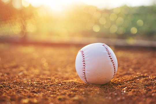 Baseball on pitchers mound
