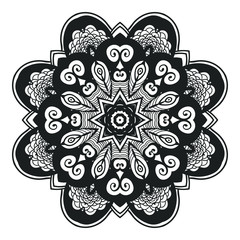 Mandala design Coloring page. Vintage oriental decorative element. vector illustration