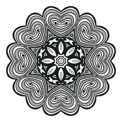 Mandala design Coloring page. Vintage oriental decorative element. vector illustration