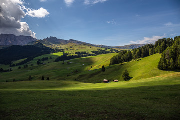 Fototapeta na wymiar Seiser Alm Alpe di Siusi Dolomites Mountains Italy