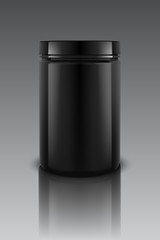 Black Plastic Jars,Vector illustration