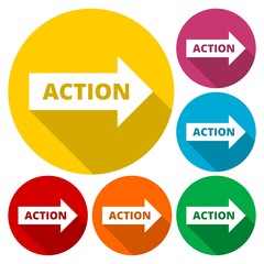Action sign icon, Vector Illustration