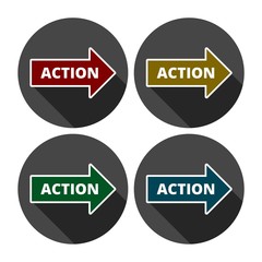Action sign icon, Vector Illustration