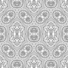 Vector Seamless Monochrome Ornate Pattern