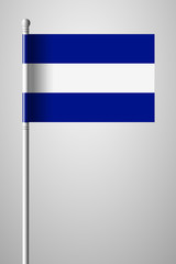 Flag of El Salvador. National Flag on Flagpole