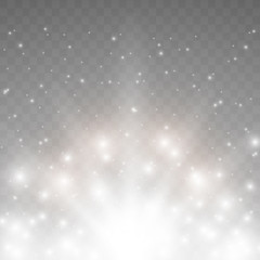 Fototapeta premium light effect in sky, explosion on transparent background