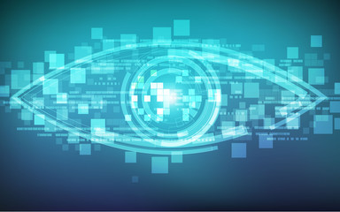 abstract technological eye, futuristic backdrop, technology background