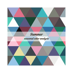 Stock vector seasonal color analysis palette for summer type. Type of female appearance
