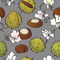 Chestnut / Autumn seamless pattern