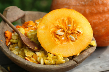 cut pumpkins outdoor