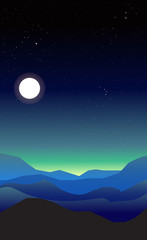 Abstract landscape of a night