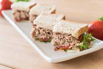 tuna sandwich on plate