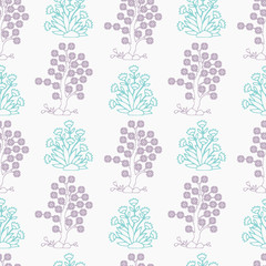 Vintage Vector hand-drawn seamless pattern with ethnic east floral ornament