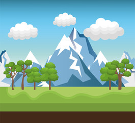 landscape mountain green river design vector illustration eps 10