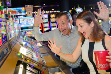 Couple winning casino game
