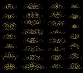 Wicker lines and old decor elements in vector.