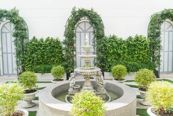 fountain decoration in garden