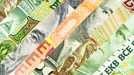 four main world currencies diagonal