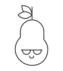 pear character kawaii comic vector illustration design