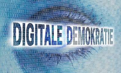 digitale demokratie auge mit matrix blickt auf betrachter konzep