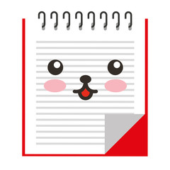 note book character kawaii style vector illustration design