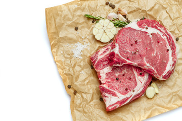 Uncooked organic shin of beef meat