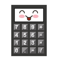 calculator character kawaii style vector illustration design