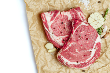 Uncooked organic shin of beef meat