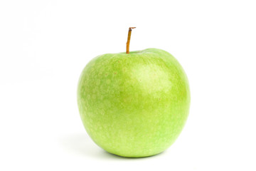 Green apple fruit on white background