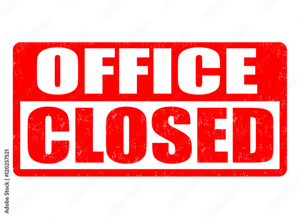 Wall mural office closed stamp