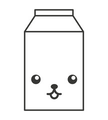 milk box kawaii style vector illustration design