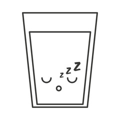 glass drink comic kawaii style vector illustration design