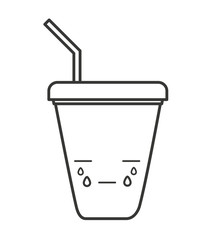 coffee glass kawaii style vector illustration design