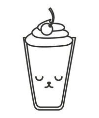 milk shake kawaii style vector illustration design