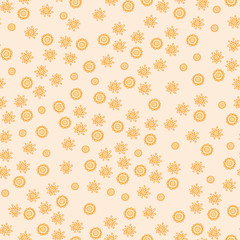 Seamless pattern of hand-drawn abstract shapes. Pastel gamma.
