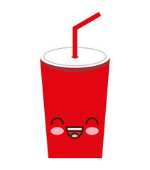 glass beverage drink kawaii style vector illustration design