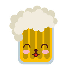 beer glass kawaii style vector illustration design