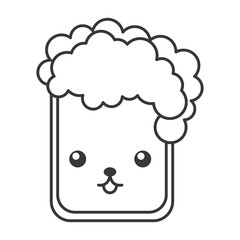 beer glass kawaii style vector illustration design