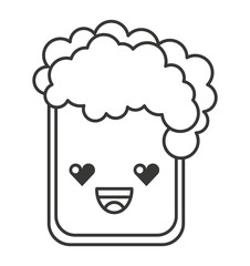 beer glass kawaii style vector illustration design