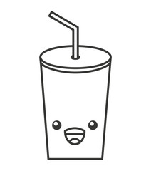 glass beverage drink kawaii style vector illustration design