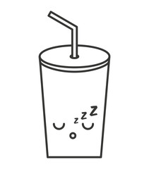 glass beverage drink kawaii style vector illustration design