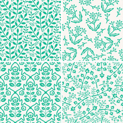 Fototapeta premium Seamless floral patterns