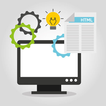 design language programming software concept vector illustration