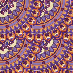 Ornate floral seamless texture, endless pattern with vintage mandala elements.