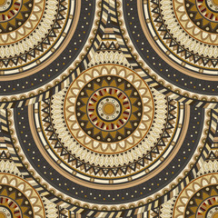 Ornate floral seamless texture, endless pattern with vintage mandala elements.