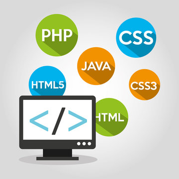 design language programming software concept vector illustration