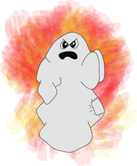 Ghost coming from flames