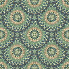 Ornate floral seamless texture, endless pattern with vintage mandala elements.