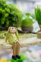 Easter bunny toy sitting close-up
